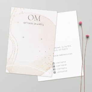 Soft Abstract Watercolor Earring Display Holder Business Card