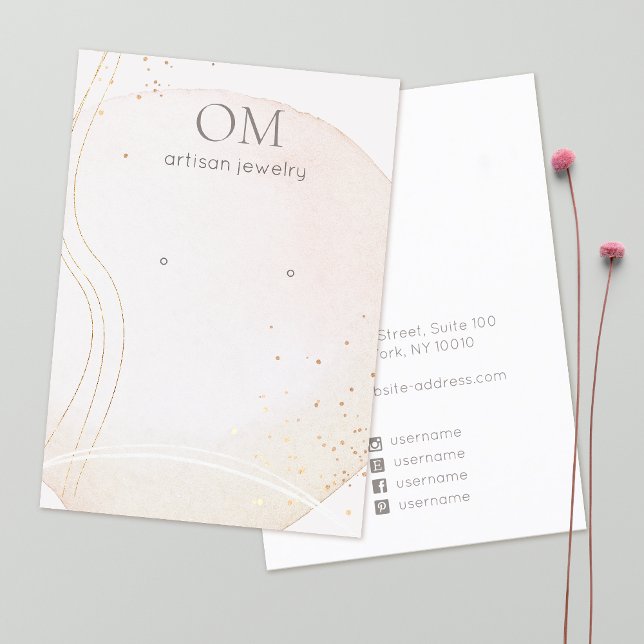 Soft Abstract Watercolor  Earring Display Holder Business Card (Creator Uploaded)