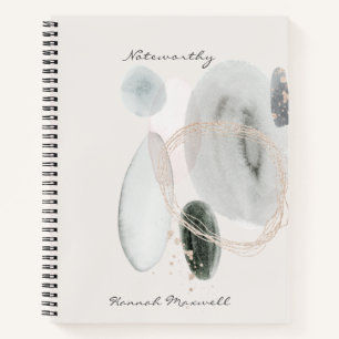 Soft Abstract Watercolor Shapes Personalised Noteb Notebook