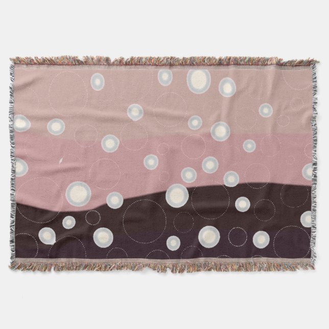 Soft Abstract Waves & Bubbles – Modern Minimalist  Throw Blanket (Front)