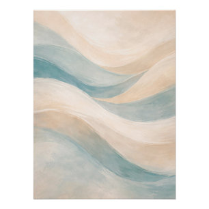 Soft Abstract Waves Minimal Pastel Wall Art