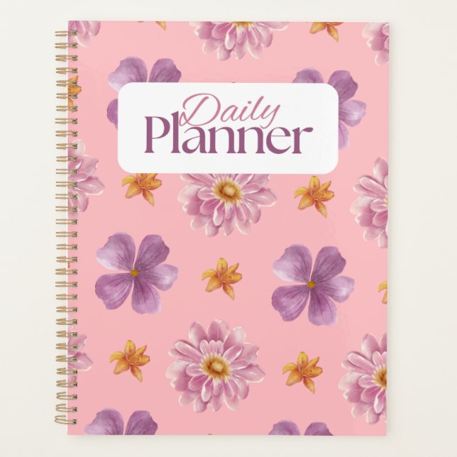 Soft Aesthetic Floral Daily Planner (Front)