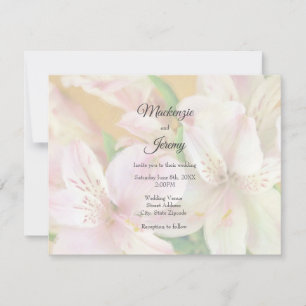 Soft Alstromeria Painting Invitation