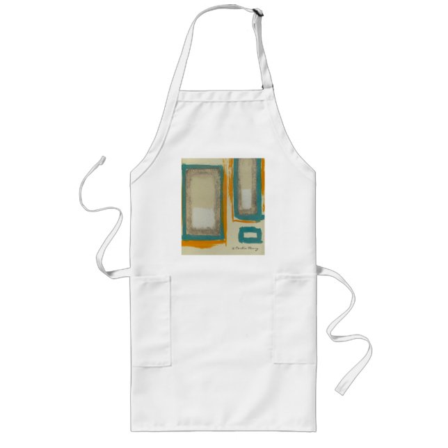Soft And Bold Rothko Inspired Abstract Signed Long Apron (Front)
