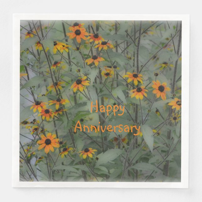 Soft and Dreamy Happy Anniversary Napkin (Front)