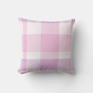 Soft and Elegat Pastel Pink Plaid Pattern Cushion