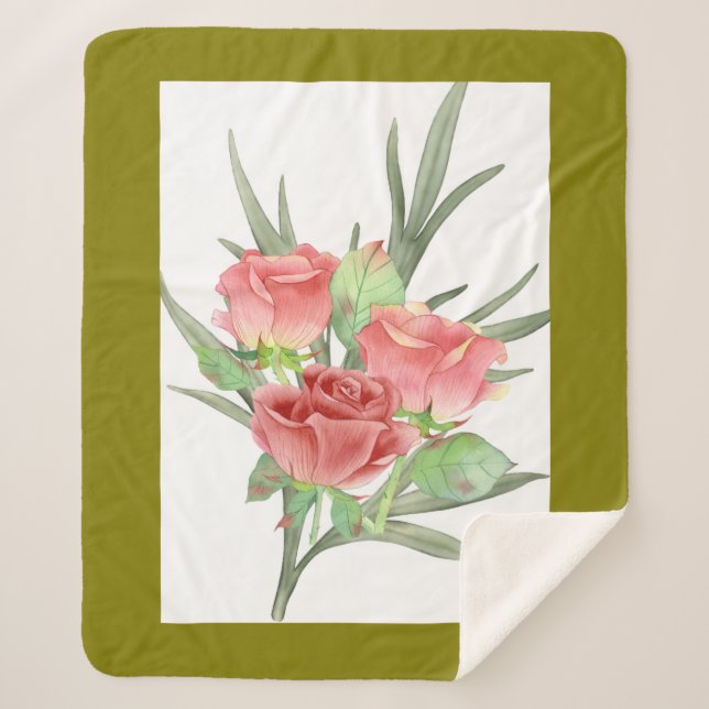 Soft and harmonious lines sherpa blanket (Front)