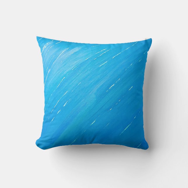 Soft and Stylish Ocean-Inspired Throw Pillow (Front)