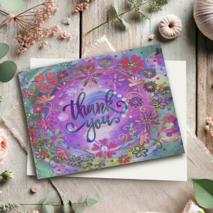 Soft And Sweet Blue Floral Thank You Card