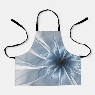 Soft and tenderness blue fractal fantasy flower cu apron