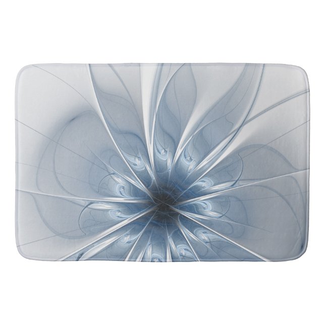 Soft and tenderness blue fractal fantasy flower cu bath mat (Front)