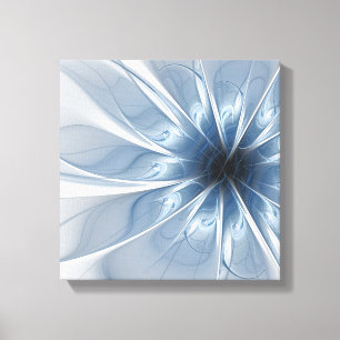 Soft and tenderness blue fractal fantasy flower cu canvas print