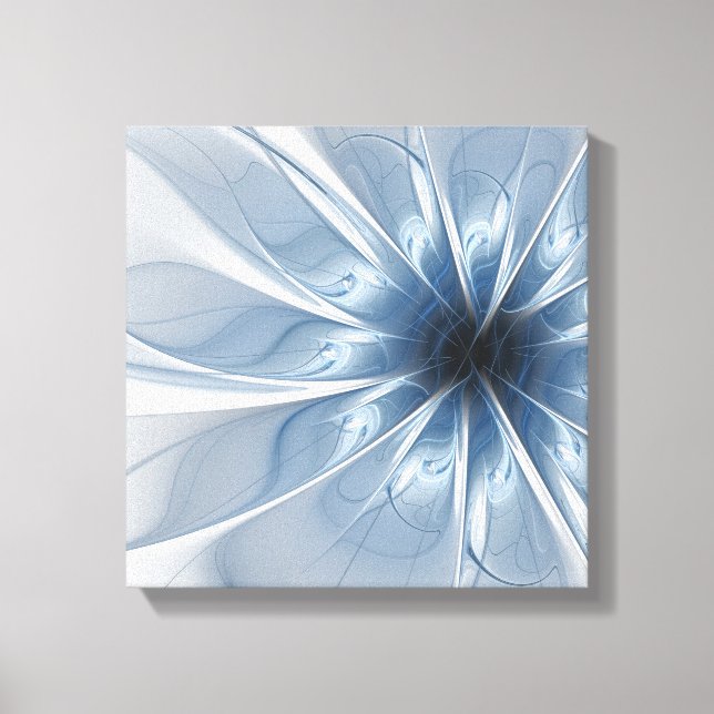 Soft and tenderness blue fractal fantasy flower cu canvas print (Front)