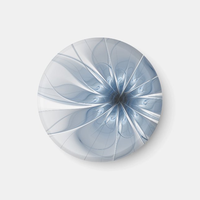 Soft and tenderness blue fractal fantasy flower cu magnet (Front)