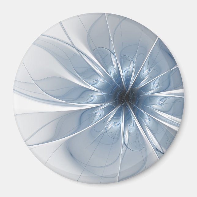 Soft and tenderness blue fractal fantasy flower cu magnet (Front)