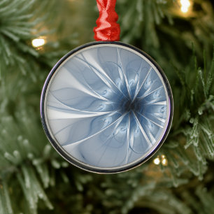 Soft and tenderness blue fractal fantasy flower cu metal tree decoration