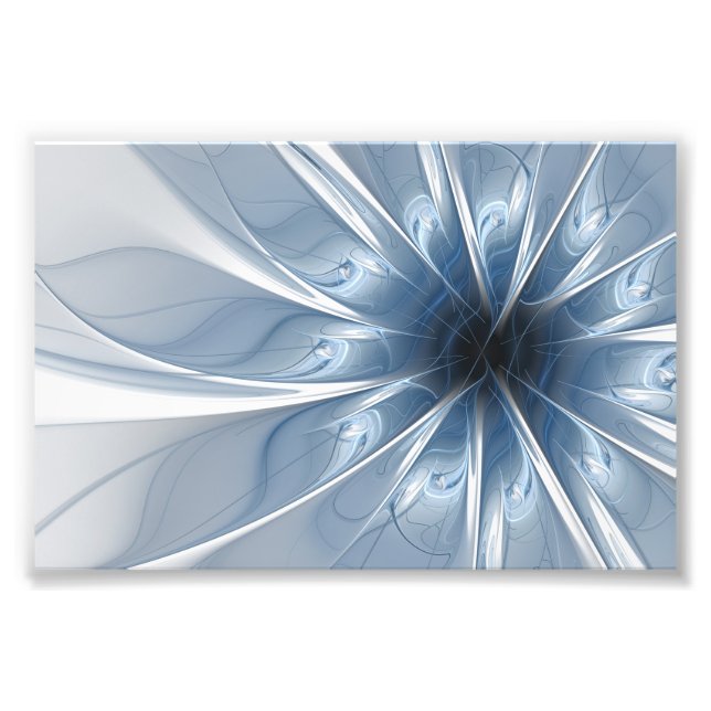 Soft and tenderness blue fractal fantasy flower cu photo print (Front)