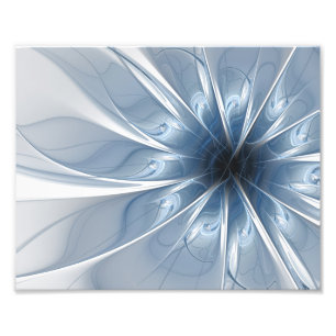 Soft and tenderness blue fractal fantasy flower cu photo print