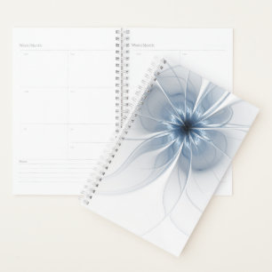 Soft and tenderness blue fractal fantasy flower planner