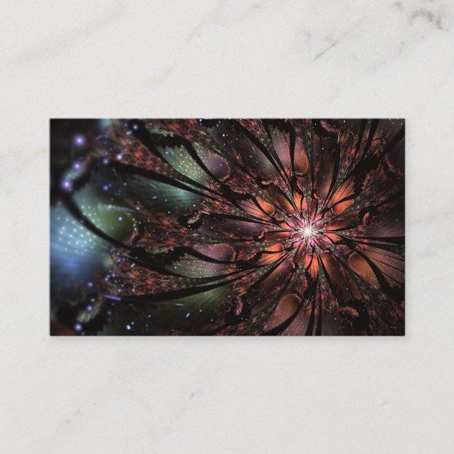 Soft and tenderness fractal fantasy flower business card (Front)