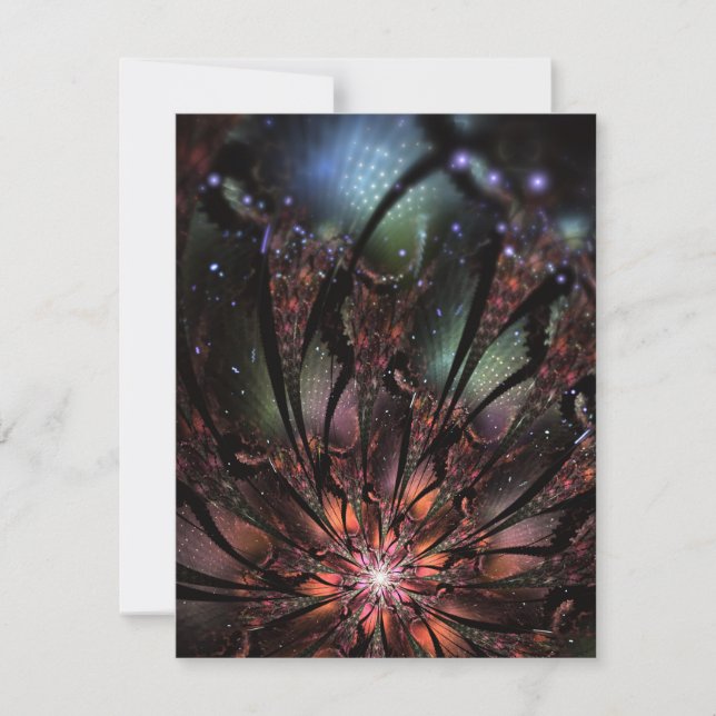 Soft and tenderness fractal fantasy flower card (Front)