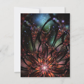 Soft and tenderness fractal fantasy flower card
