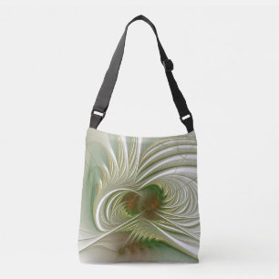 Soft and tenderness fractal fantasy flower crossbody bag