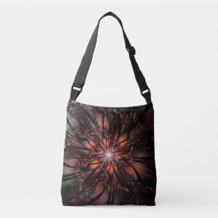 Soft and tenderness fractal fantasy flower crossbody bag