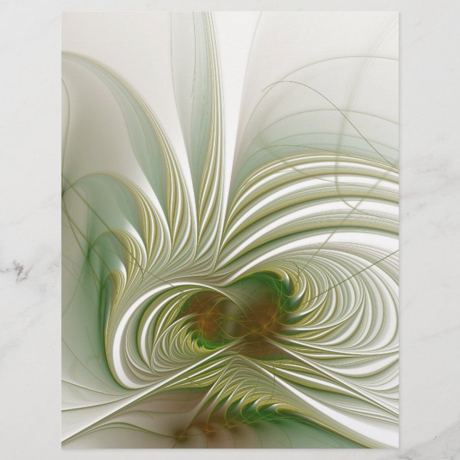 Soft and tenderness fractal fantasy flower custom letterhead (Front)