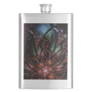 Soft and tenderness fractal fantasy flower   hip flask