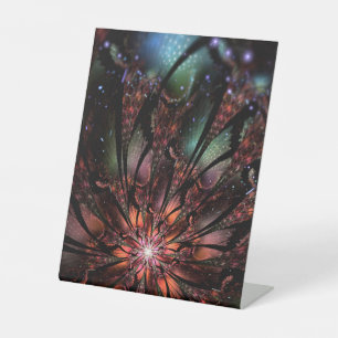 Soft and tenderness fractal fantasy flower invita pedestal sign