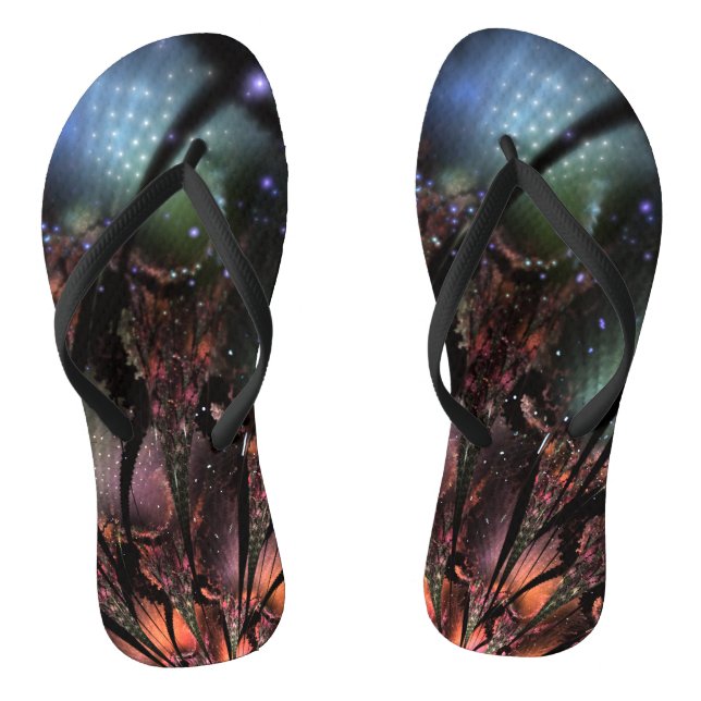 Soft and tenderness fractal fantasy flower  jandals (Footbed)