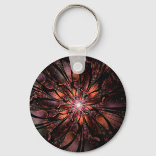 Soft and tenderness fractal fantasy flower key ring