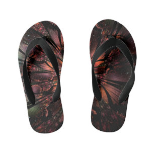 Soft and tenderness fractal fantasy flower kid's jandals