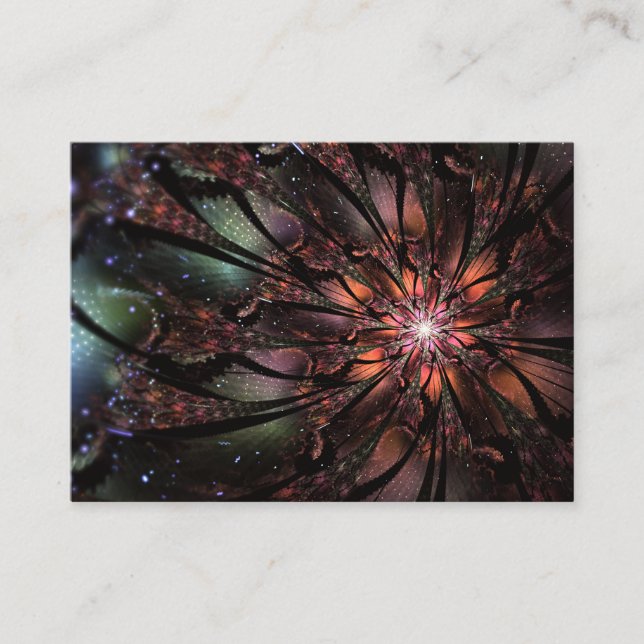 Soft and tenderness fractal fantasy flower  loyalty card (Front)