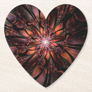 Soft and tenderness fractal fantasy flower paper coaster