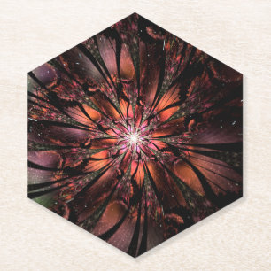 Soft and tenderness fractal fantasy flower paper coaster