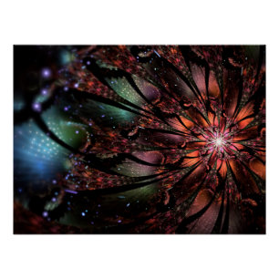 Soft and tenderness fractal fantasy flower  poster