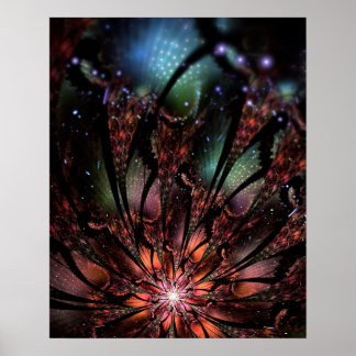 Soft and tenderness fractal fantasy flower   poster