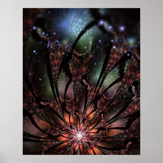 Soft and tenderness fractal fantasy flower   poster (Front)