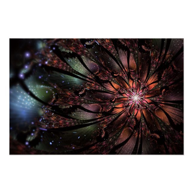Soft and tenderness fractal fantasy flower  poster (Front)