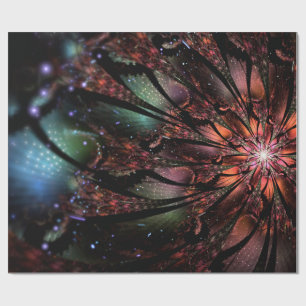 Soft and tenderness fractal fantasy flower wrapping paper