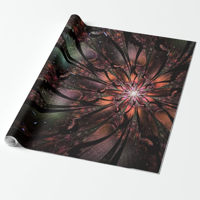Soft and tenderness fractal fantasy flower  wrapping paper (Unrolled)
