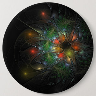 Soft and tenderness fractal fantasy flowers 6 cm round badge
