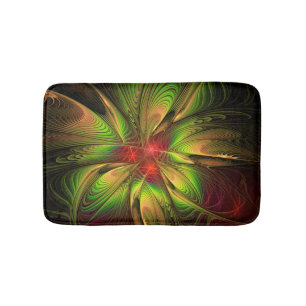 Soft and tenderness fractal fantasy flowers bath mat