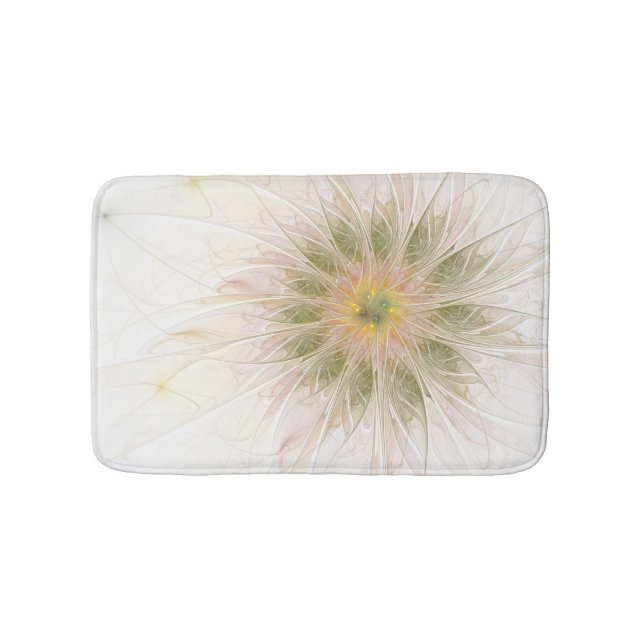 Soft and tenderness fractal fantasy flowers bath mat (Front)