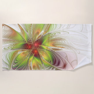 Soft and tenderness fractal fantasy flowers beach towel