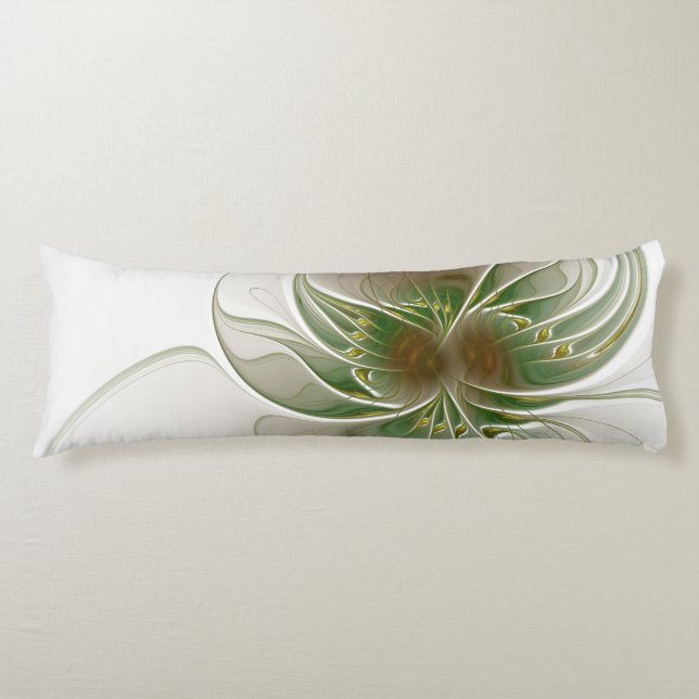 Soft and tenderness fractal fantasy flowers body cushion (Front)