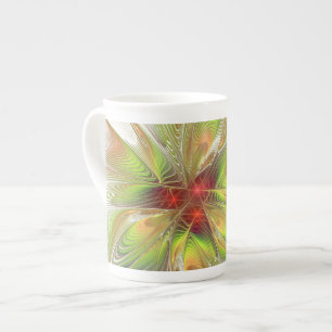 Soft and tenderness fractal fantasy flowers  bone china mug