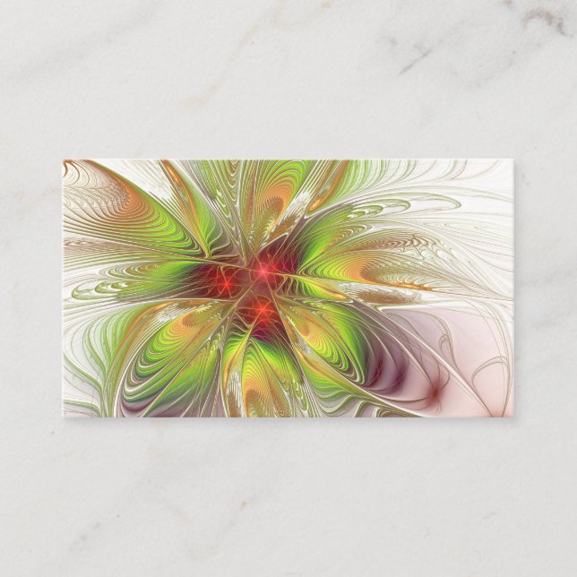 Soft and tenderness fractal fantasy flowers  business card (Front)